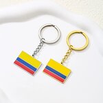 Country Flag Keychain Factory - 18K Gold Plated Colombia Flag Enamel Keyring