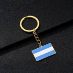 Country Flag Keychain Factory - Stainless Steel Argentina Flag Map Keychain