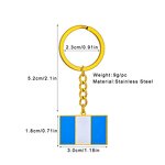 Enamel Keychain Factory - Guatemala Flag Charm Stainless Steel 18K Gold Plated