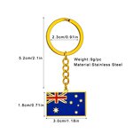 Country Flag Keychain Factory - Stainless Steel Australia Flag Charm 18K Gold