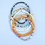 Beaded Anklet Set Factory - 7PCS Bohemian Summer Beach Colorful Beaded Anklets