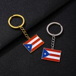 Country Flag Keychain Factory - 18K Gold Plated Enamel Puerto Rico Flag Charm