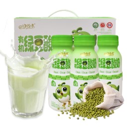 240毫升瓶装饮料鲜果汁供应商OEM/ ODM纯素牛奶饮料天然有机绿色绿豆谷类饮料