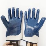 Nitrile Gloves Factory - Chemical-Resistant Fully Coated Blue Jersey Cotton Heavy Duty Gloves
