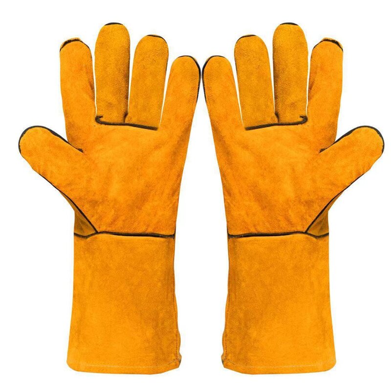 Welding Gloves Manufacturer - Cow Split Leather Fireproof Fire Resistant Safety Gloves