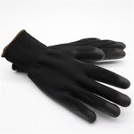 Work Gloves Factory - Custom Black PU Coated Polyester Knit Garden Gloves