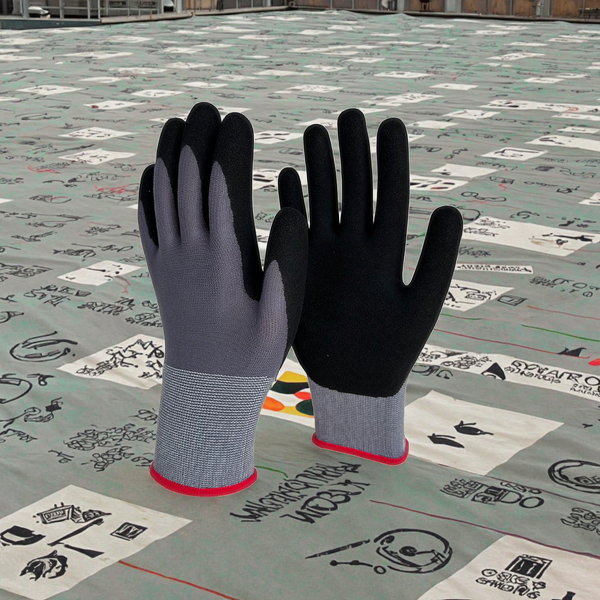 Nitrile Sandy Gloves Manufacturer - 15G Spandex Nylon Breathable Work Gloves