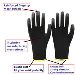 Work Gloves Factory - Custom Black PU Coated Polyester Knit Garden Gloves