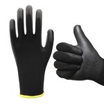 Work Gloves Factory - Custom Black PU Coated Polyester Knit Garden Gloves