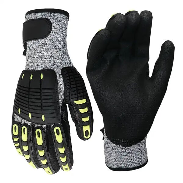 Shock Proof Work Gloves Manufacturer - TPR Finger Protector Anti-Cut Safety Gloves
