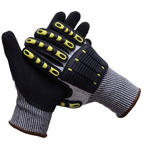 Shock Proof Gloves Manufacturer - OEM Sandy Nitrile Coated TPR Anti-Impact Safety Gloves