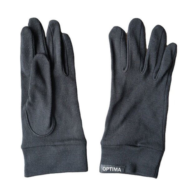 Skiing Glove Liner Factory - Unisex Black Light Weight Merino Wool Thermal Gloves