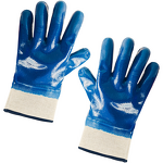 Nitrile Coated Gloves Factory - Chemical Resistant Jersey Lined Smooth Finish Blue Gloves