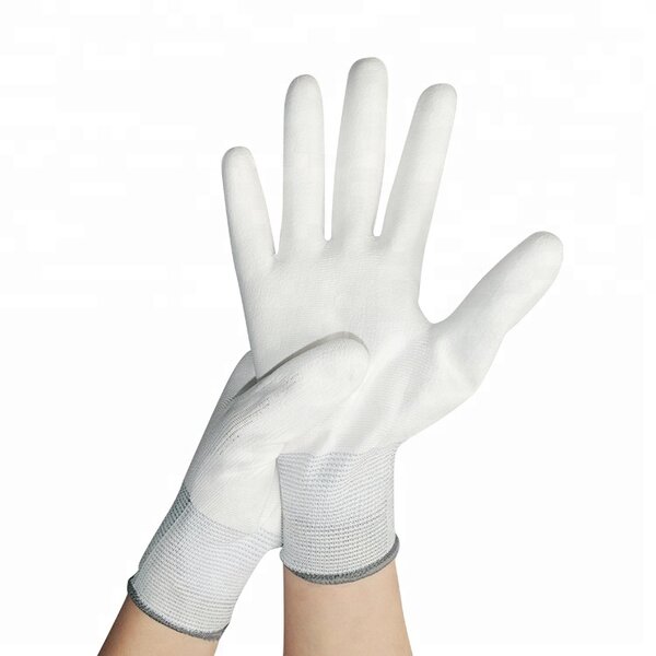 PU Gloves Factory - Free Sample White Polyester Nylon Knitted Cheap Safety Gloves