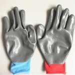 Garden Nitrile Gloves Manufacturer - Color Nylon Oil Resistant Safety Gloves