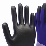 PU Coated Gloves Factory - 18G Industrial Knitted Polyurethane Dipped Nylon Gloves