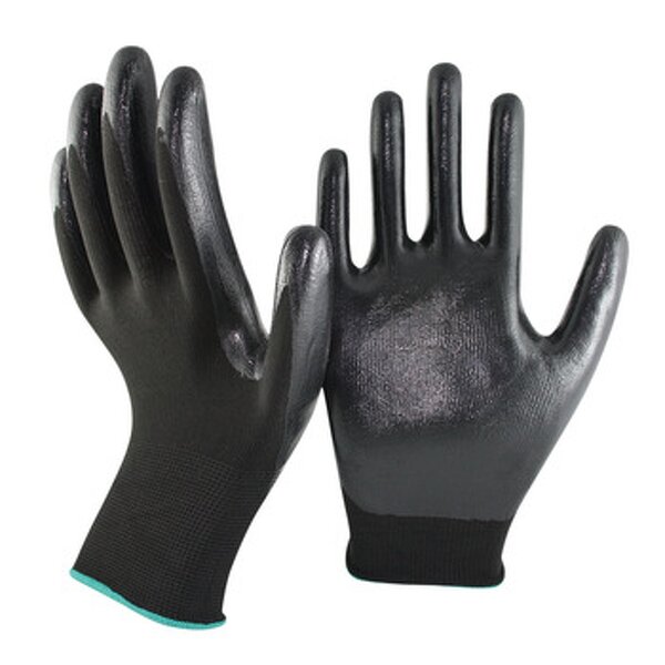 Nitrile Work Gloves Factory - EN388 Heavy Duty Coated Construction Black Nitrile Gloves