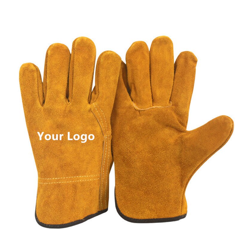 Leather Working Glove Factory - Custom Brand Cowhide Anti-slip Fire-proof Gloves