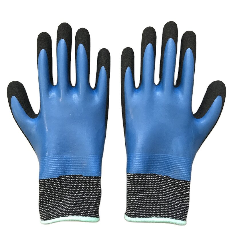 Waterproof Gloves Manufacturer - 13 Gauge Latex Sandy Double Coated Safety Gloves