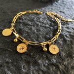 Roman Numeral Bracelet Manufacturer - Advanced Minimalist Gold Double-Layer Titanium Steel Real Gold