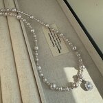 Zircon Necklace Factory - Manta Rose Zircon Fragmented Silver Pearl Light Luxury Gradient Beaded