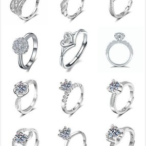 Women's Gemstone Ring Factory - Hot-Selling Classic One-Carat Adjustable Copper Platinum Plated