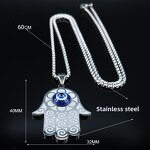 Fatima Hand Pendant Factory - Cross-Border New Retro European American Silver Stainless Steel