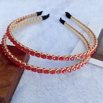 Crystal Headband Factory - K-style Fashion Handmade Beaded Super Shiny Double Row Girls Hair