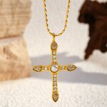 Cross Pendant Necklace Factory - Women's Stainless Steel Retro Light Luxury Simple 18K Chain