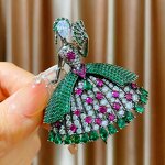 Peony Brooch Manufacturer - DIY Accessories Elegant Chinese Style Multi-layer Copper Gold-plated Zircon