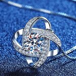 Flower Necklace Manufacturer - Muse Trending Flower Platinum Plated One Carat Zircon Pendant