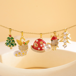Children's Necklace Factory - European American Cross-Border Christmas Versatile Niche Brass Gold