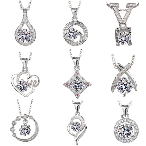 Moissanite Necklace Manufacturer - Internet Celebrity Live Broadcast One-Carat Pendant Zircon Chain