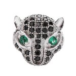 Round Beads Factory - Cross-Border Hot Selling Copper Micro Inlaid Zircon Leopard Head DIY 18k