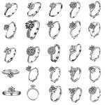 Women's Gemstone Ring Manufacturer - Copper Platinum Plated Classic One-Carat Adjustable Ring