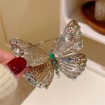 Butterfly Brooch Manufacturer - Full Diamond Elegant Emerald Corsage Heavy Industry Coat Pin