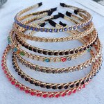 Crystal Headband Factory - K-style Fashion Handmade Beaded Super Shiny Double Row Girls Hair