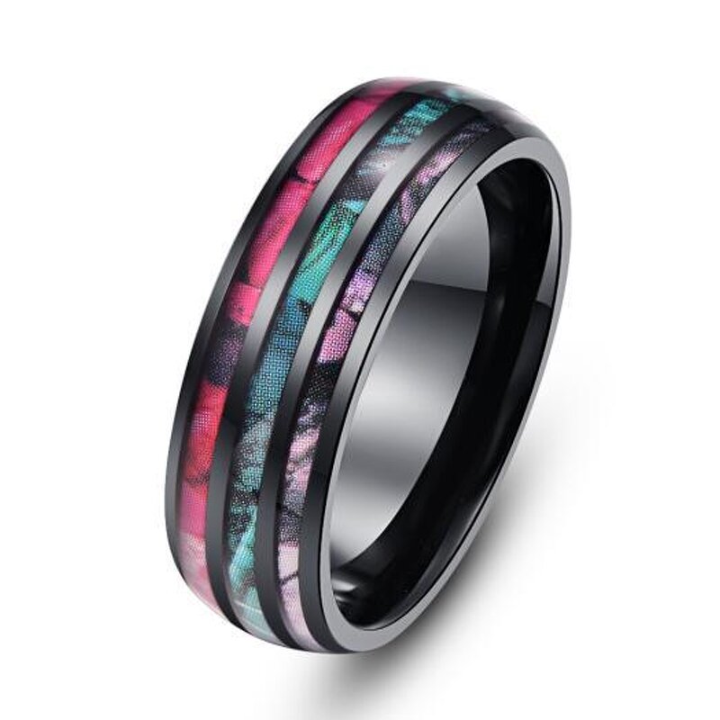 Turquoise Ring Manufacturer - Supply New Series Inlaid Turquoise Crumblings Width 4mm Black Women's