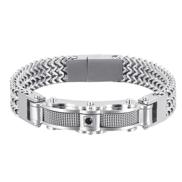 Leather Bracelet Factory - Handwoven European American New Fashion Men's Retro Stainless Steel