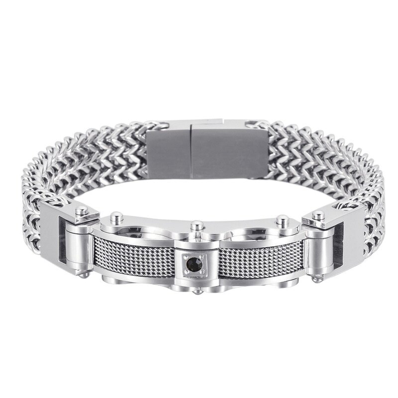 Leather Bracelet Factory - Handwoven European American New Fashion Men's Retro Stainless Steel