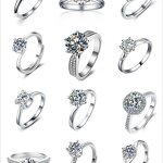 Women's Gemstone Ring Manufacturer - Classic One-Carat Adjustable Copper Platinum Plated for Party