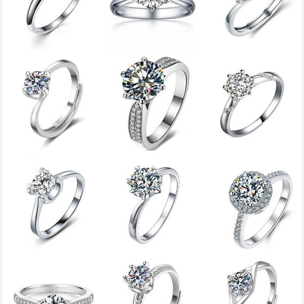 Women's Gemstone Ring Manufacturer - Classic One-Carat Adjustable Copper Platinum Plated for Party