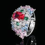 Ring Accessories Manufacturer - Colorful Gemstone Models High-End Versatile Light Luxury Women's