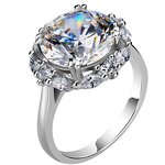 Zircon Ring Factory - Internet Hot Queen's Big 5 Karat Imitation High Carbon Diamond