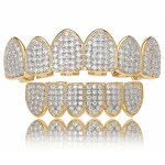 Hip-hop Braces Factory - European American Micro-embedded Cubic Zirconia 8-tooth Shiny Unisex