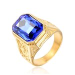 Titanium Steel Ring Manufacturer - European American Punk Rock Multicolor Gemstones Unisex