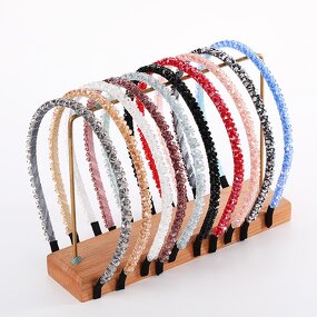 Crystal Headband Factory - New Arrival Fashion Baroque Small Version Sponge Thin Edge K-style Rhinestone