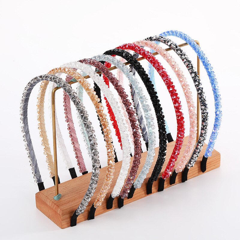 Crystal Headband Factory - New Arrival Fashion Baroque Small Version Sponge Thin Edge K-style Rhinestone