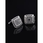 Men's Cufflinks Manufacturer - Square Diamond Zircon Crystal French Shirt Suit Buttons Hot Sale
