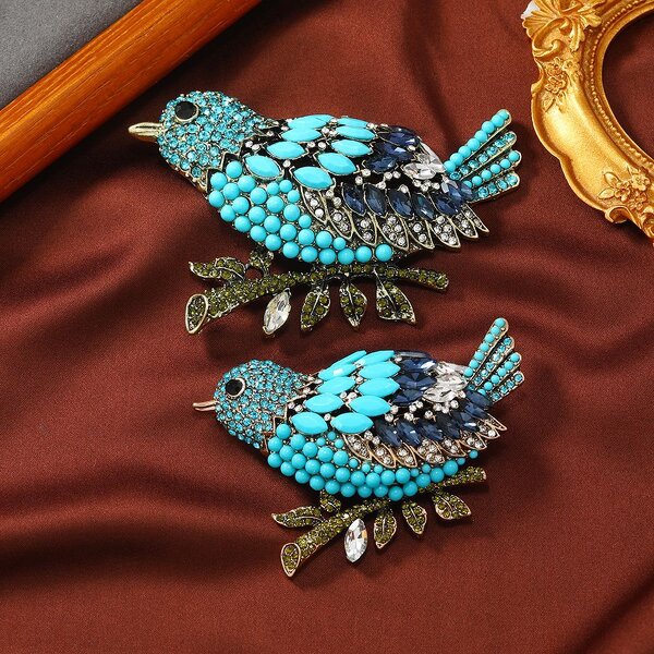 Maggie Brooch Manufacturer - Vintage Crystal Alloy Silver Plated Heavy Industry Exaggerated Bird